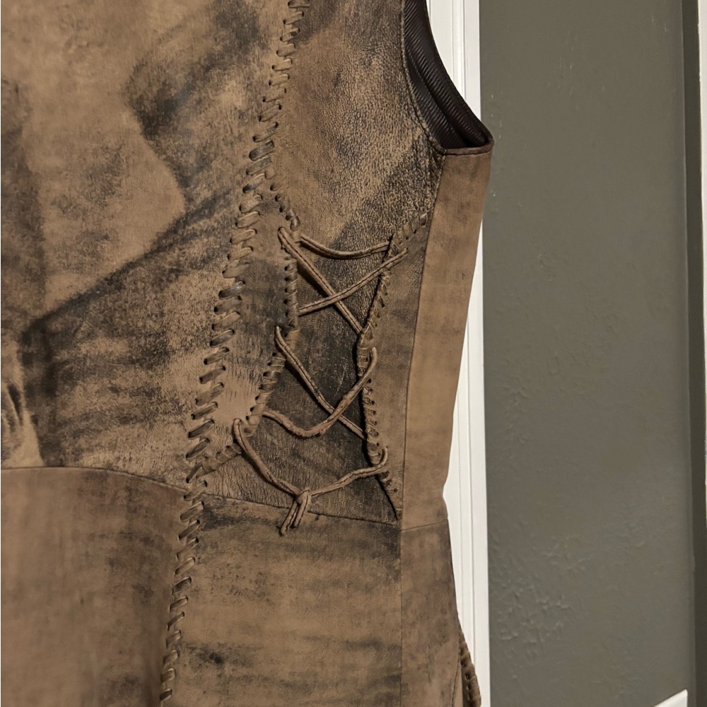 Tribe Leather Sleeveless Vest - Picture 2 of 5